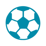 Blue icon of a football