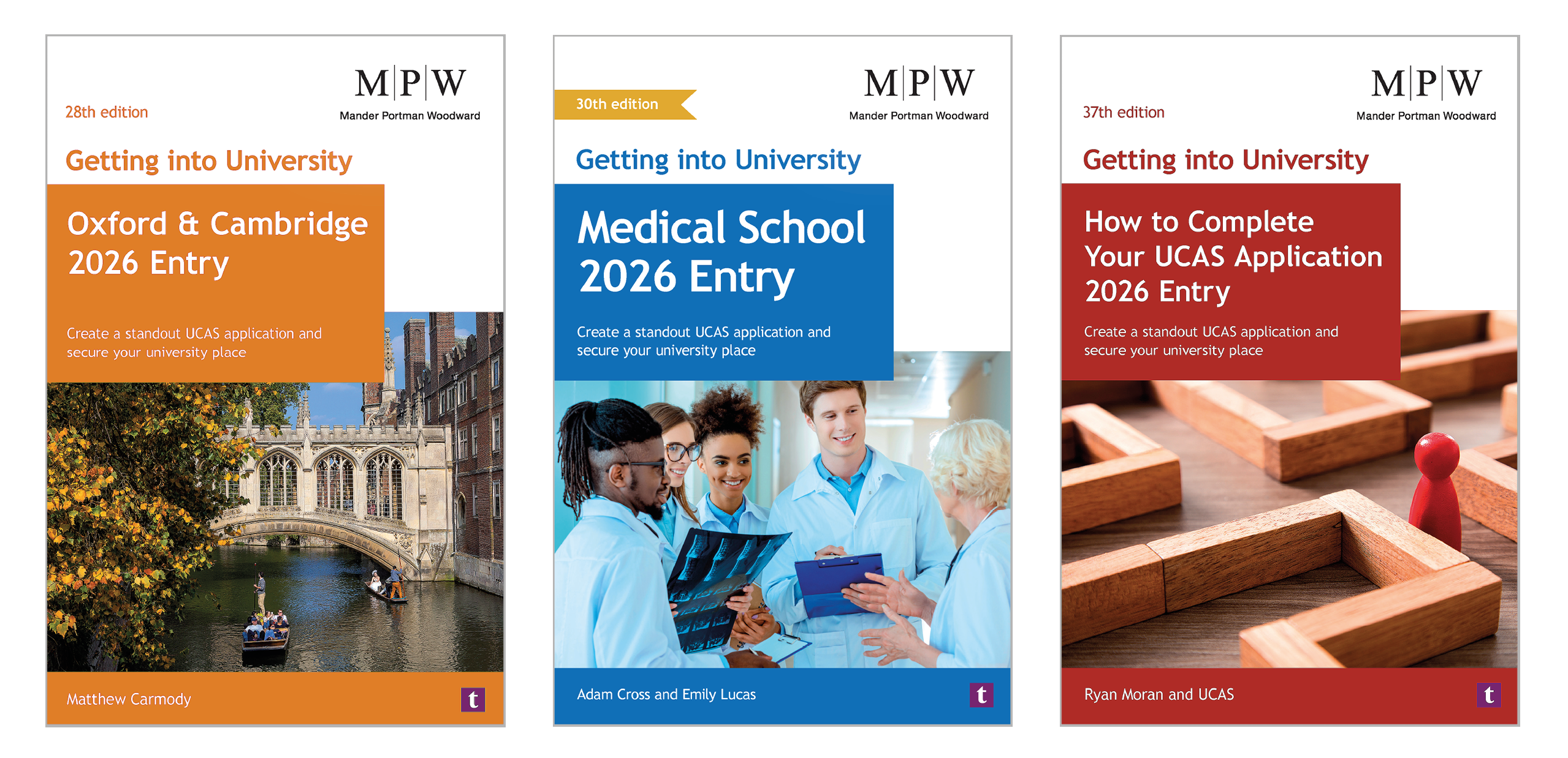 Three Getting Into guide book covers