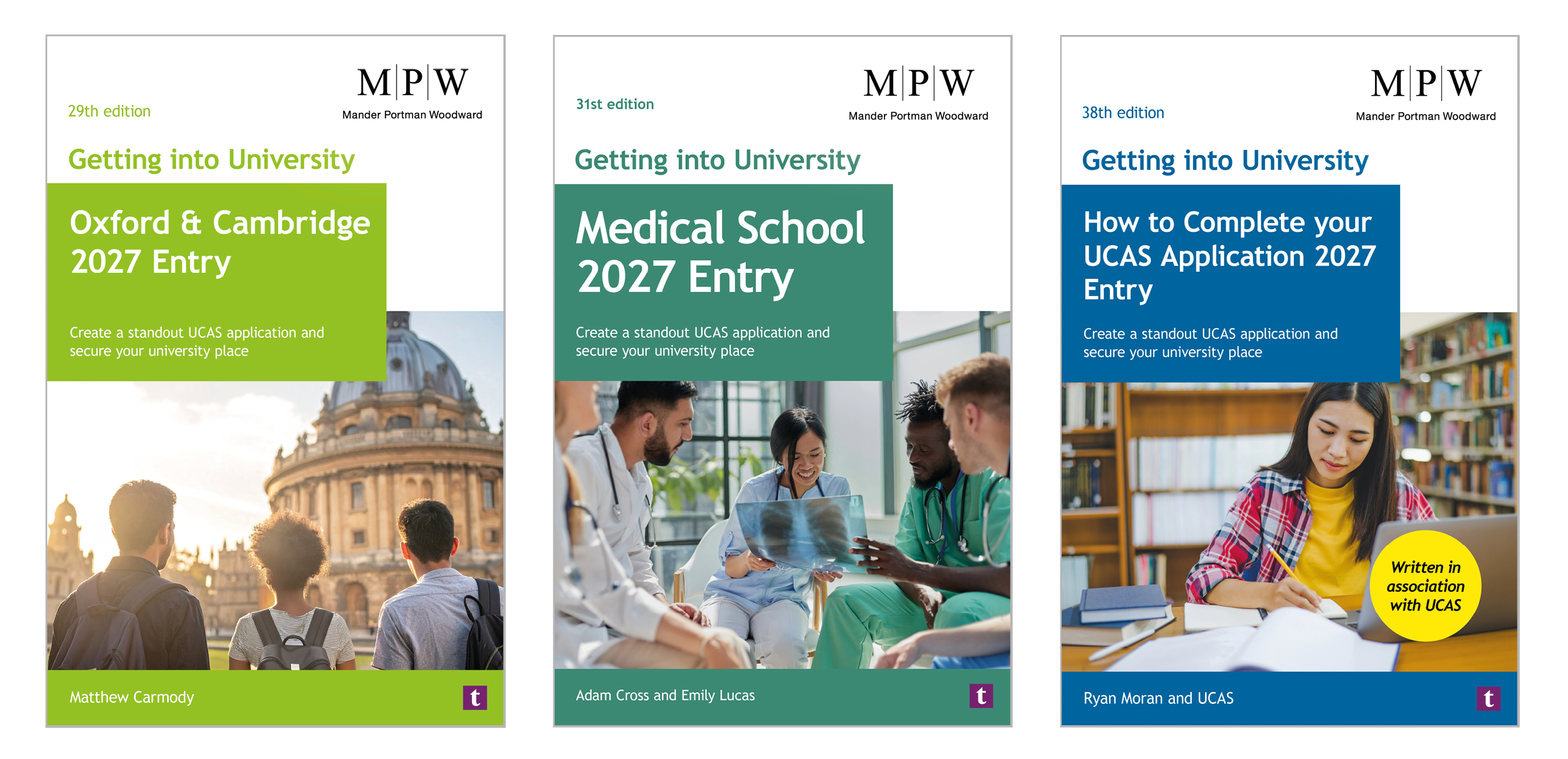 Three Getting Into guide book covers