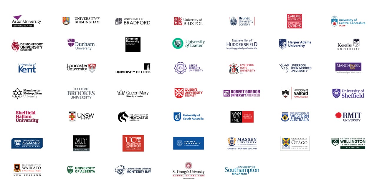 Logos of NCUK partner universities